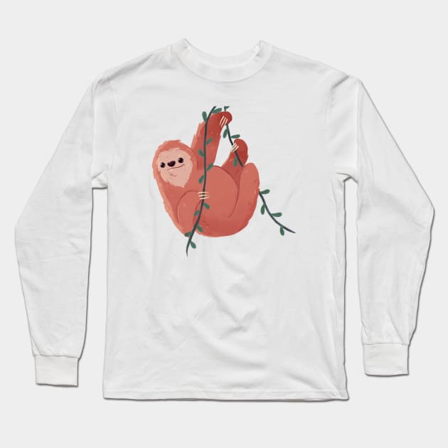 Lovely Sloth Long Sleeve T-Shirt by Khatii